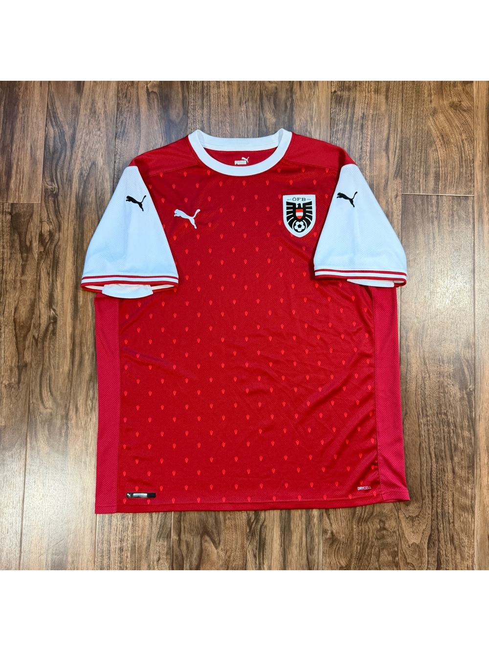 Puma Austria OFB Soccer Jersey Home Shirt DryCell Mens Size XXL Red Kit